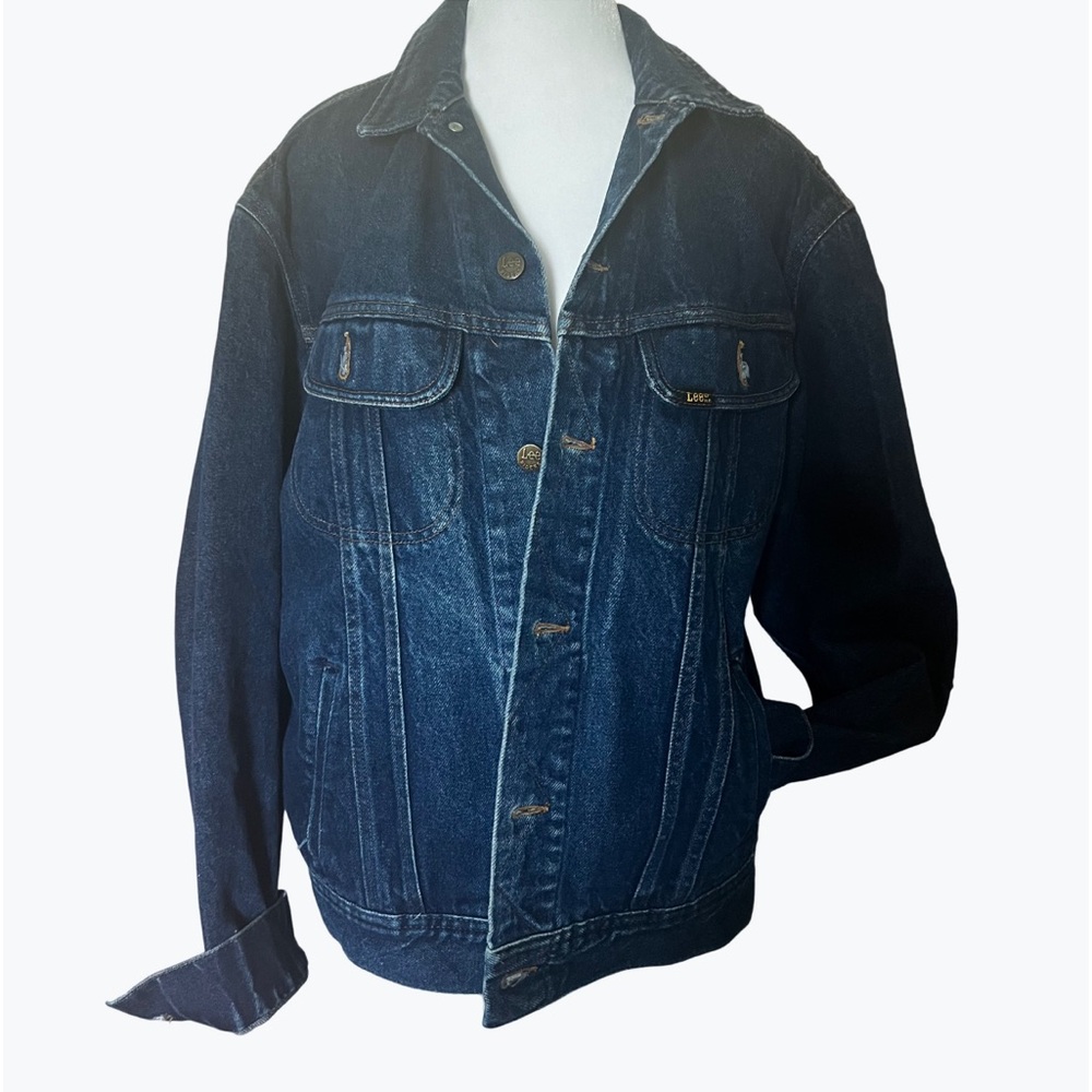 Vintage Lee Riders PATD-153438 Blue Denim Trucker Jacket Mens Large